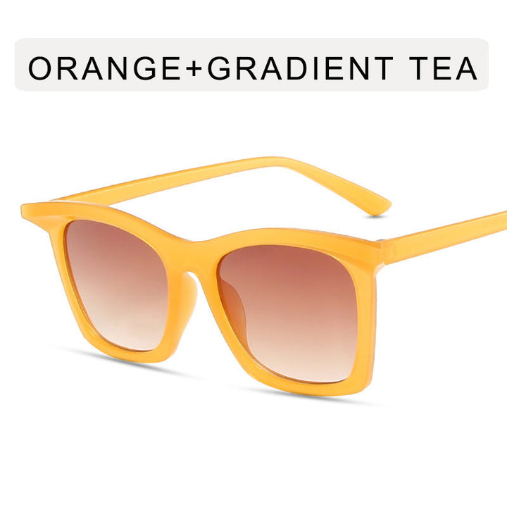 Women's Cat-Eye Sunglasses with Gradient Lenses and Transparent Frame Design Kalsten