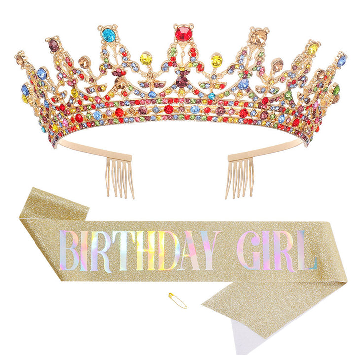 Women's Sparkling Crown and Sash Set Kalsten