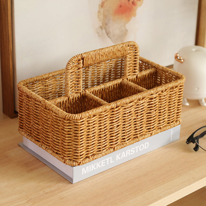 Unisex storage basket with compartments and practical carrying handle Kalsten