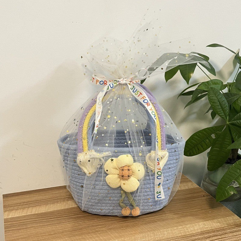 Women's handmade basket bag with color-coordinated handle accents Kalsten