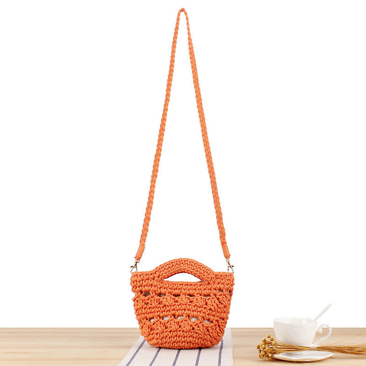 Playful macrame shoulder bag with braided handle Kalsten