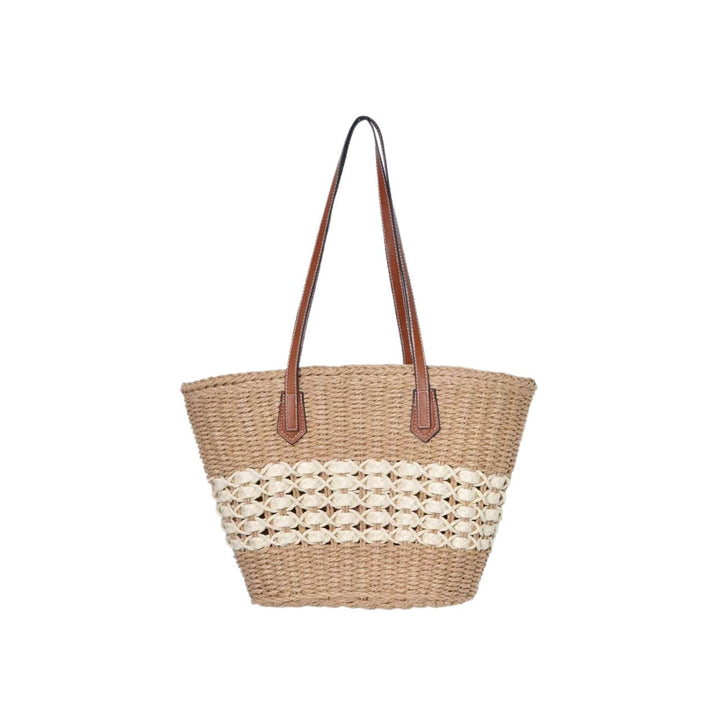 Braided shopping bag with faux leather handles Kalsten