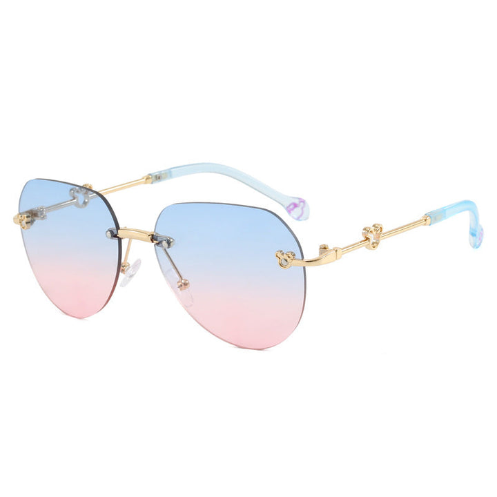 Women's lightweight geometric sunglasses with unique frame and mirrored lenses Kalsten