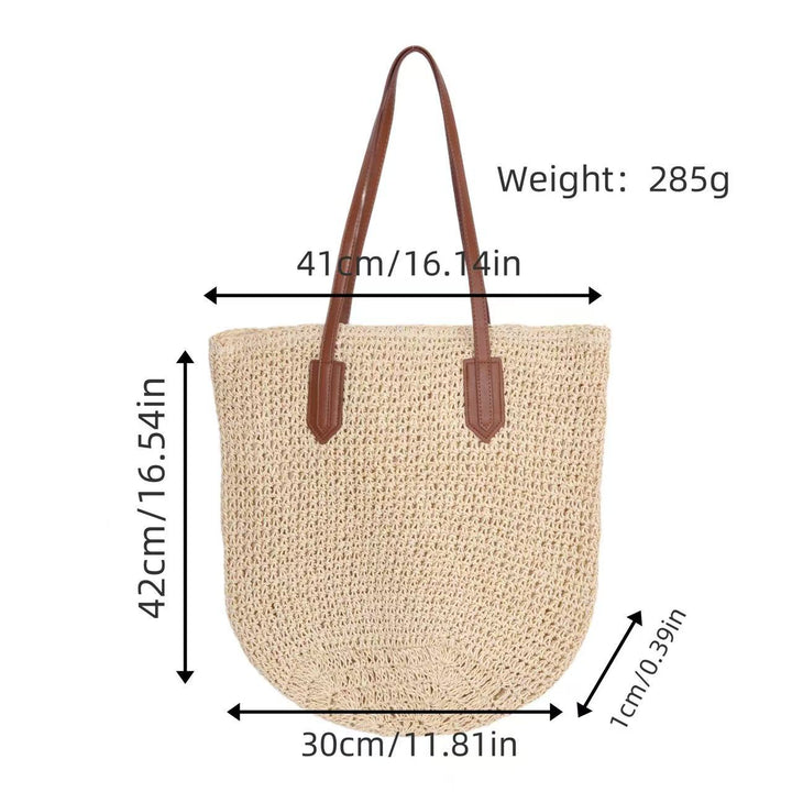 Braided tote bag with long leather handles Kalsten