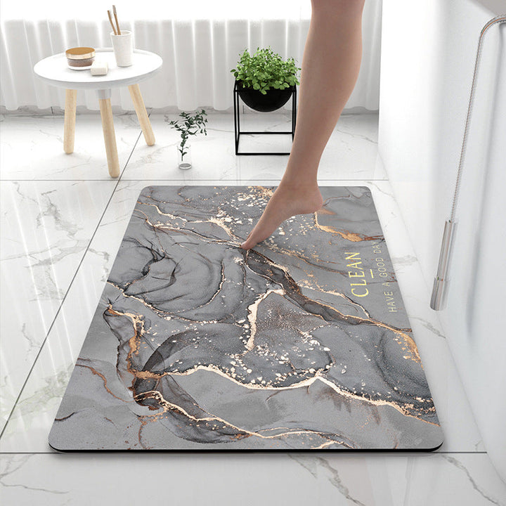 Soft Print Abstract Marble Bath Mat Kalsten