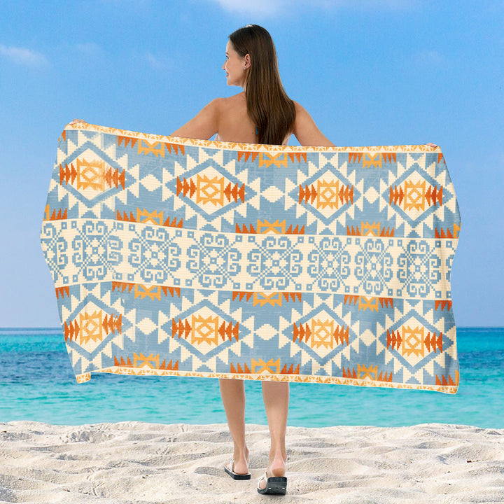 generously cut beach towel with elegant mosaic design Kalsten