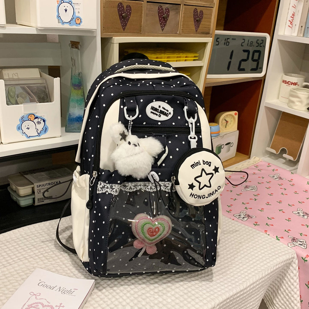 Playful Character Design Transparent School Backpack