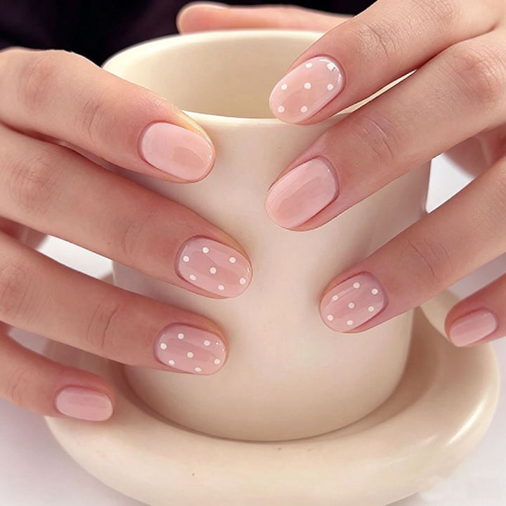 Elegant Press-On Nail Tips with Decorative Bow Kalsten