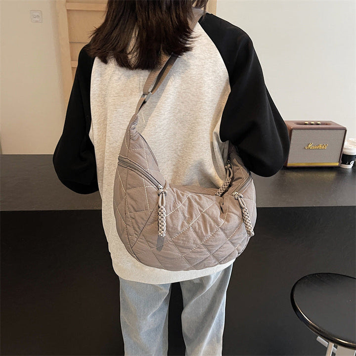 Quilted Soft Fabric Hobo Handbag Kalsten
