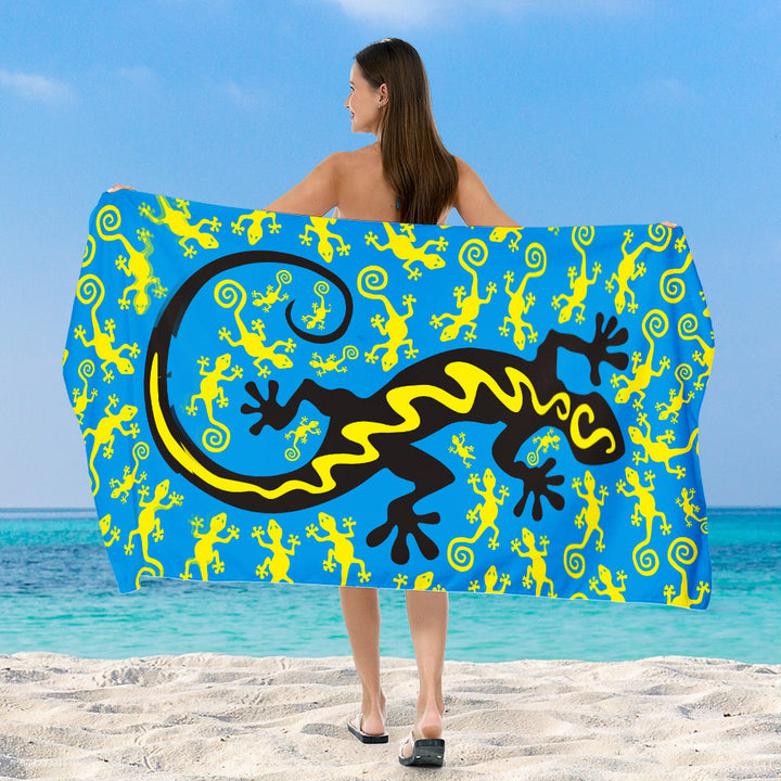 Beach towel with vibrant, colorful animal motif Kalsten