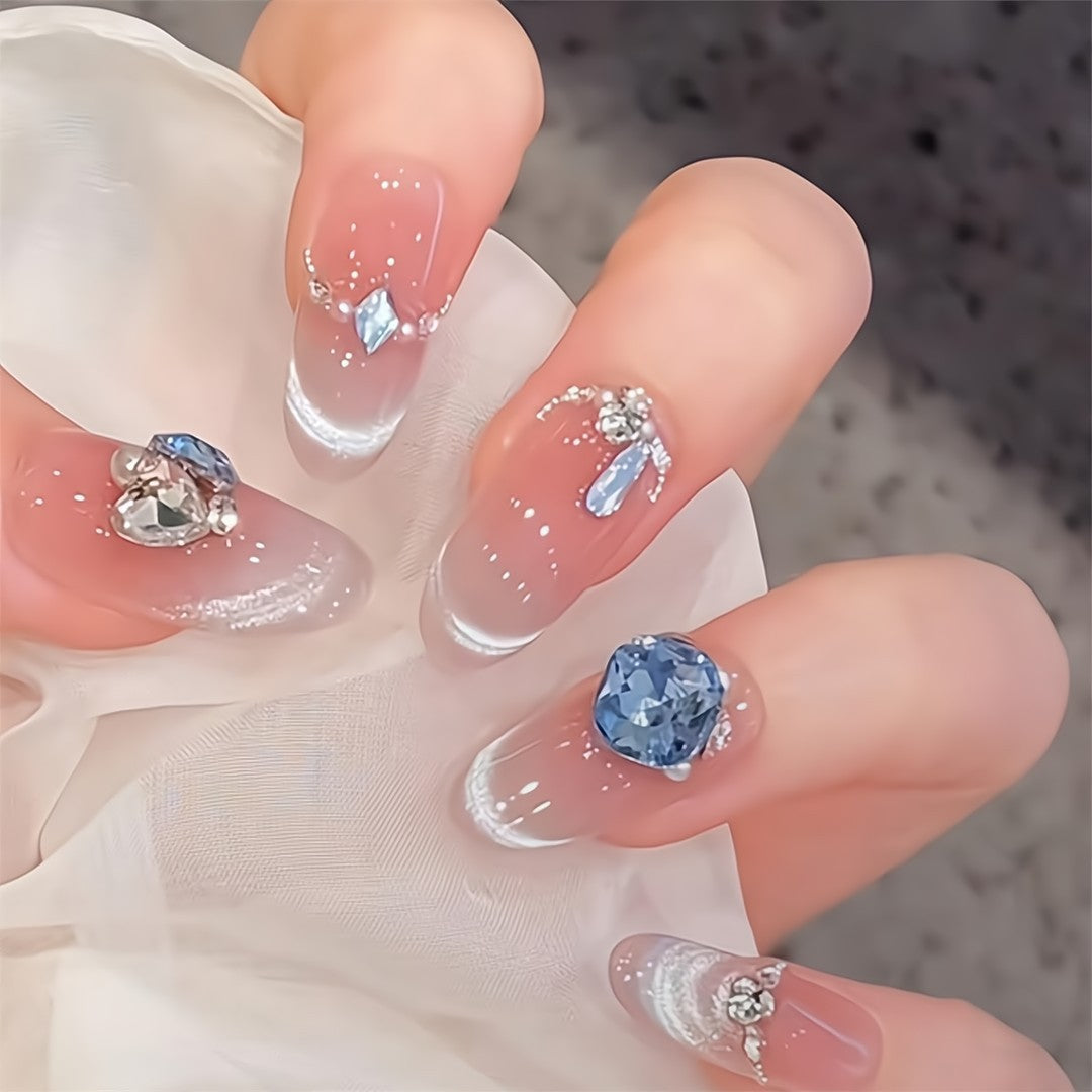 Glittering artificial nails with rhinestones Kalsten