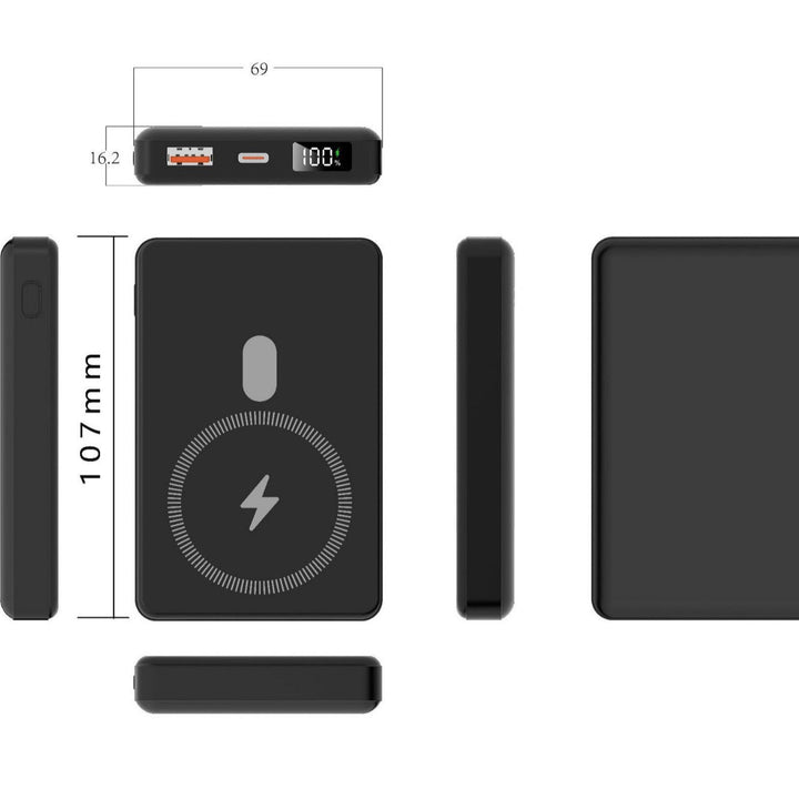 Portable power bank with state-of-the-art induction charging and digital display Kalsten