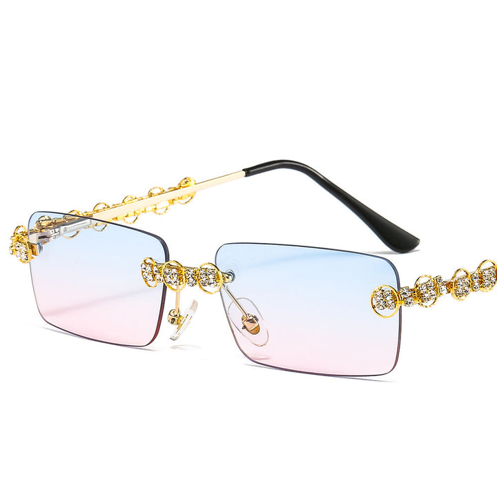 Women's designer sunglasses with sparkling frame and rectangular lenses Kalsten
