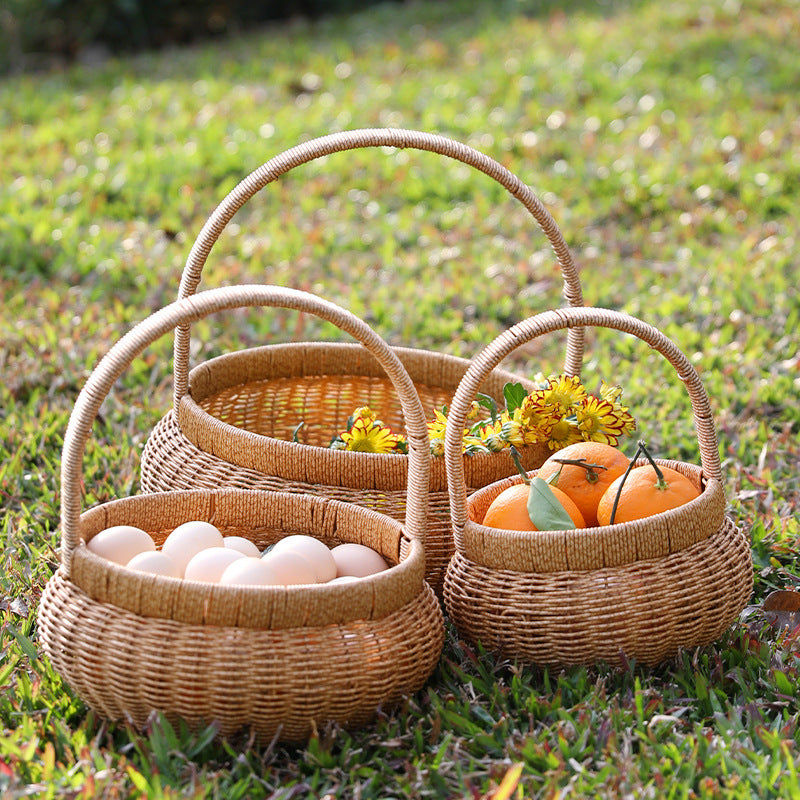 Unisex Handwoven Shopping Basket with Practical Handle Kalsten