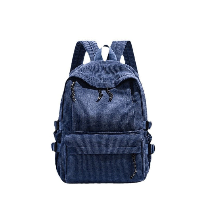 Corduroy Backpack with Cute Character Keychain Kalsten