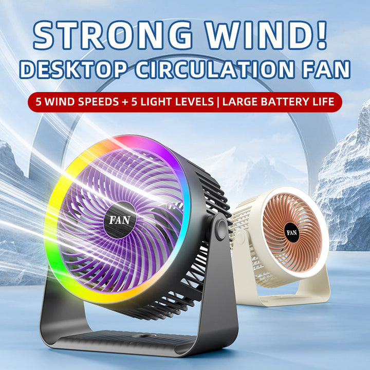 Unisex USB Rechargeable Multifunctional Desk Fan Kalsten