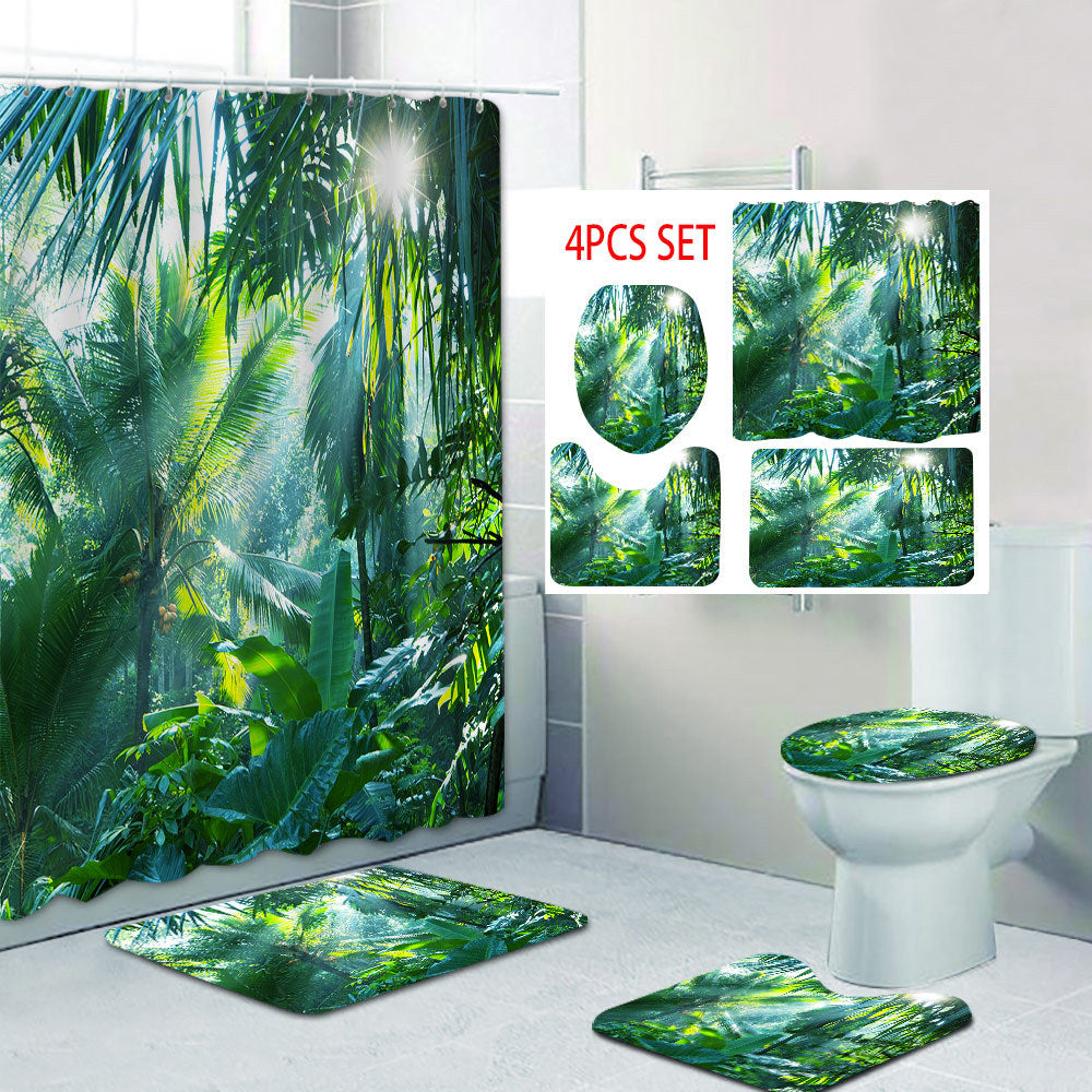 Tropical Jungle Print Shower Curtain Kalsten