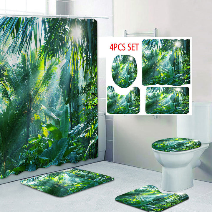 Tropical Jungle Print Shower Curtain Kalsten