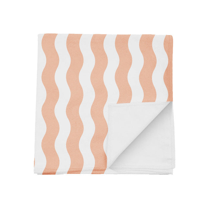 Terry Beach Blanket with Modern Wave Pattern Kalsten