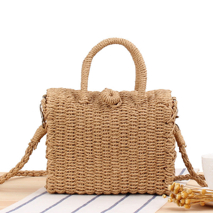 Braided shoulder bag with innovative closure Kalsten