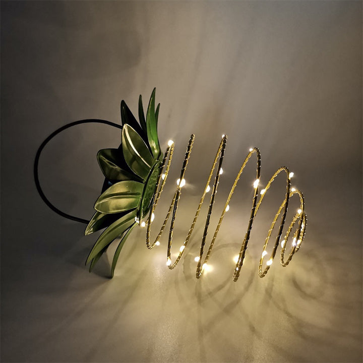Spiral Pendant LED Hanging Planter Lamp With Faux Tropical Leaf Topper Kalsten