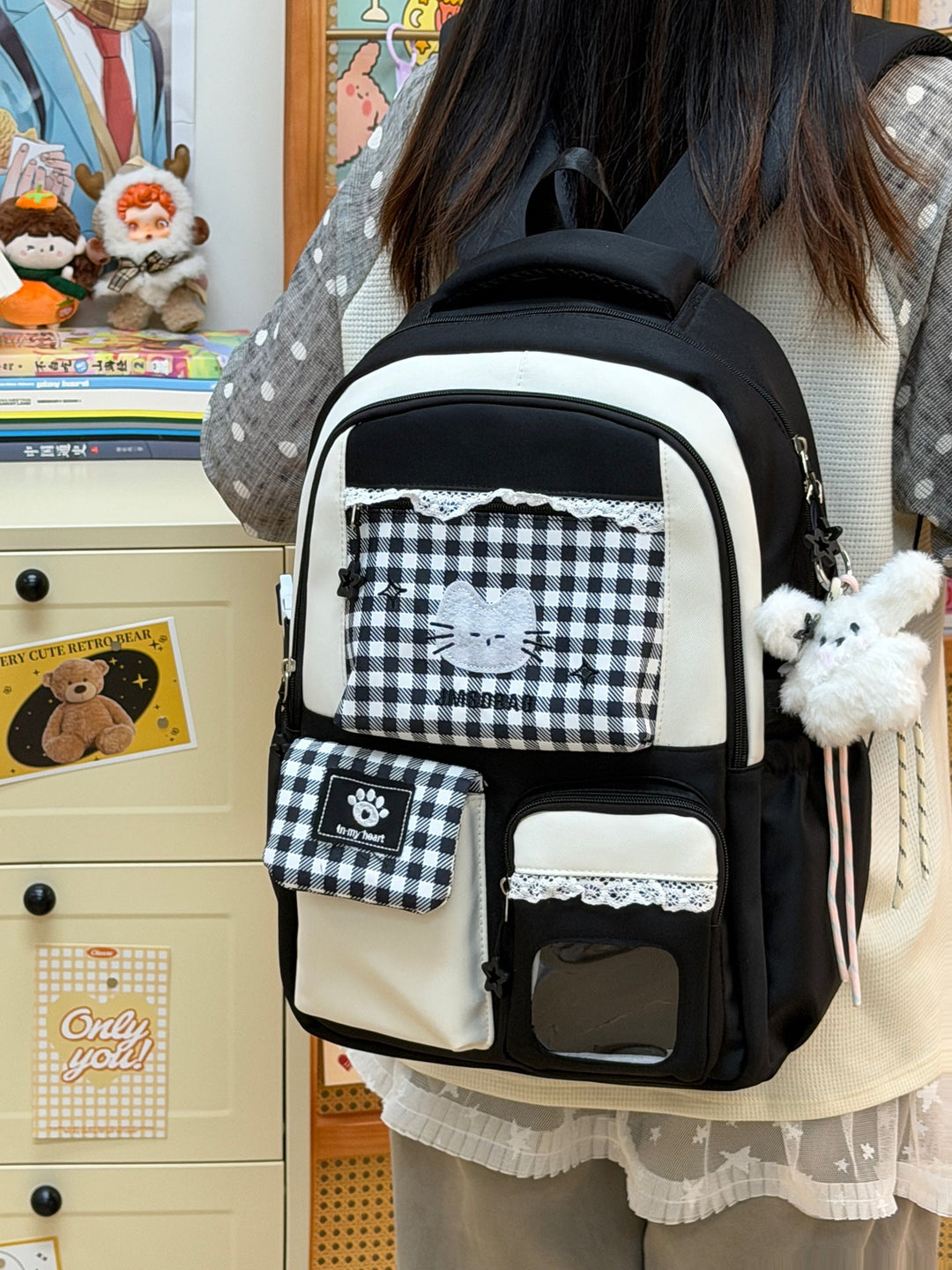 Anime-Inspired Cat-Themed School Backpack