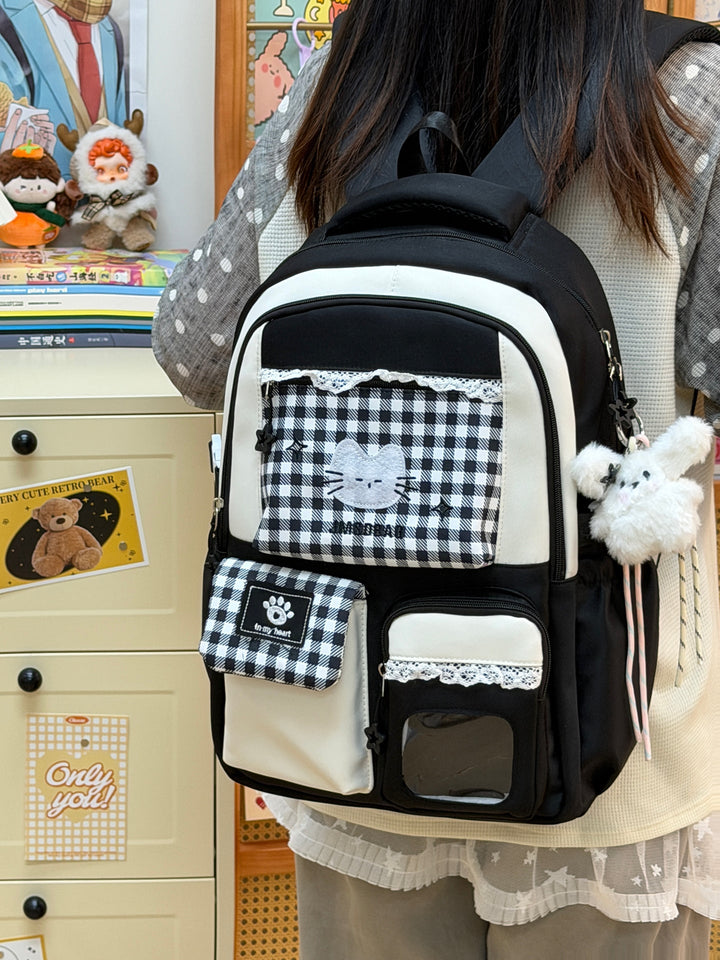 Anime-Inspired Cat-Themed School Backpack