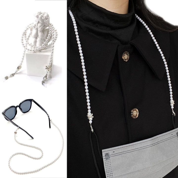 Elegant Pearl-Detail Eyewear Chain Kalsten