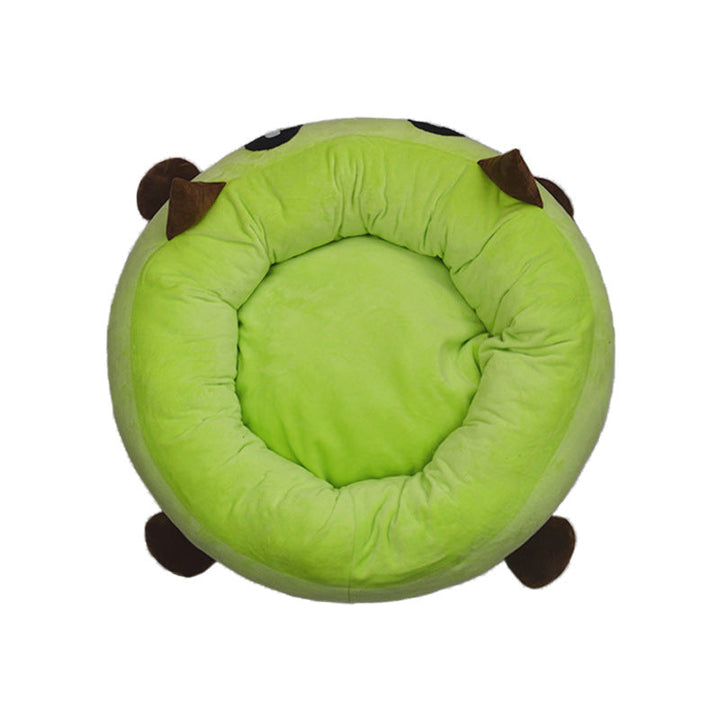 Plush Cat-Themed Nest Dog Bed