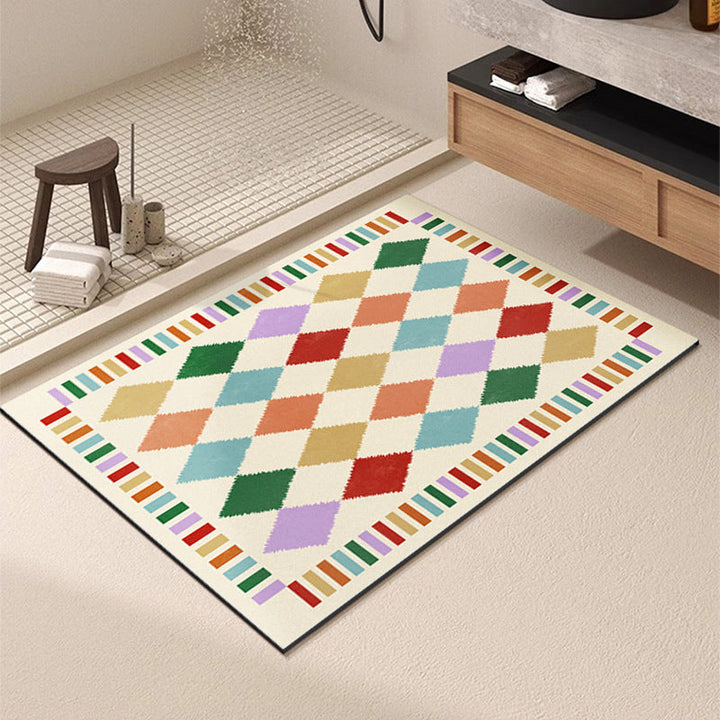 Geometric Patterned Bath Mat Kalsten