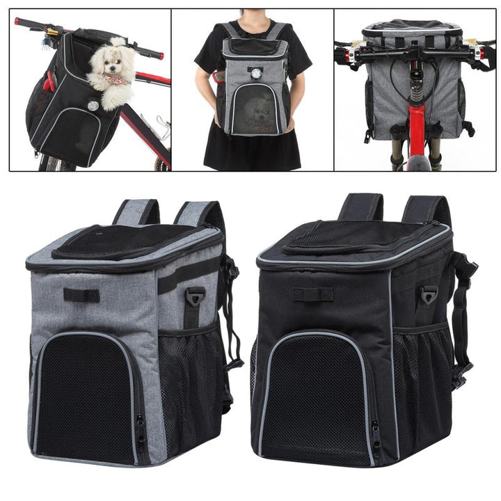 Front-Mounted Pet Carrier Bike Bag with Secure Leash Breathable Mesh Padded Base Reflective Trim Kalsten