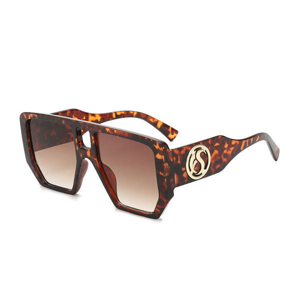Women’s square sunglasses with striking pattern and golden accents Kalsten