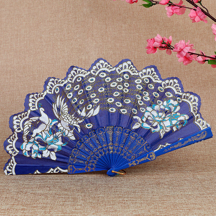 Women Folding Hand Fan with Elegant Embroidery Kalsten
