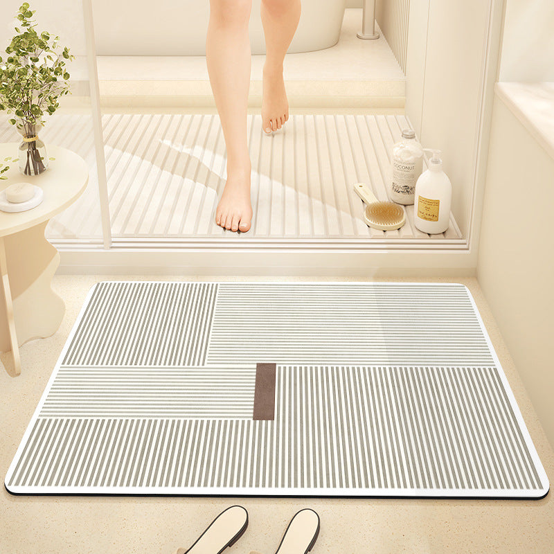 Textured Abstract Design Bath Mat Acalora
