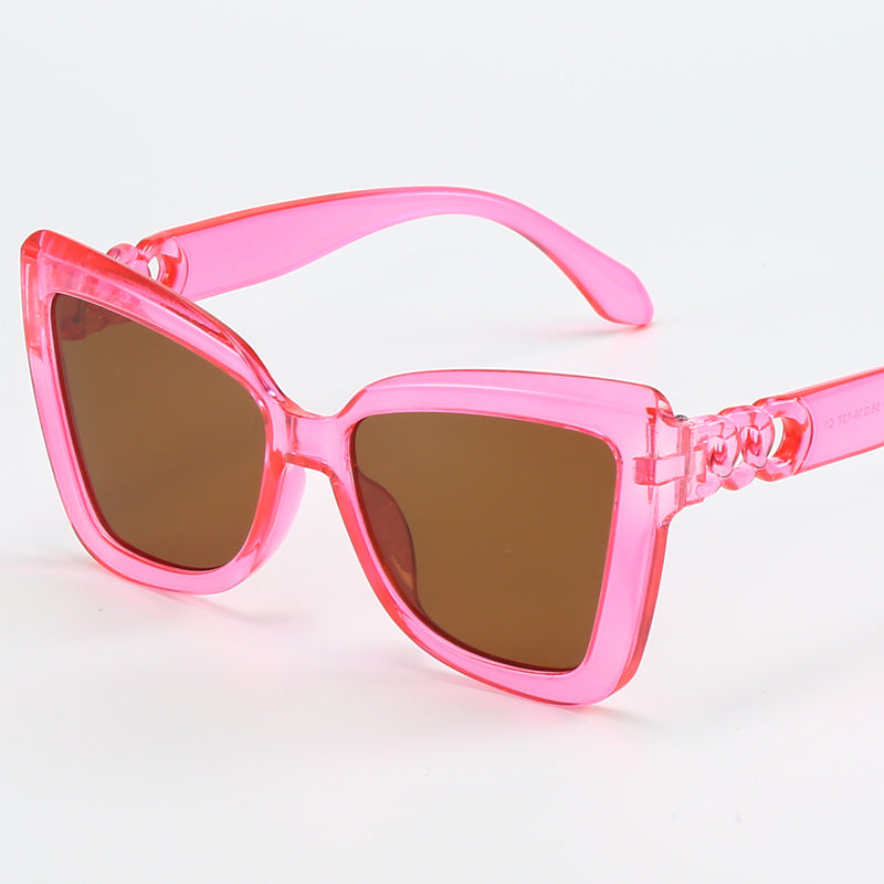 Ladies modern cat-eye sunglasses with clear frame and UV protection Kalsten