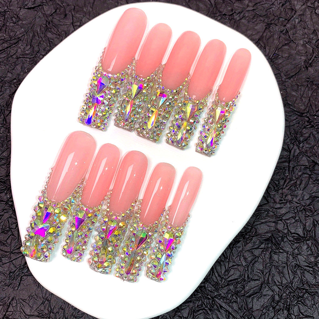 3D Decorative Press-On Nail Extensions with Sparkling Gem Accents Kalsten