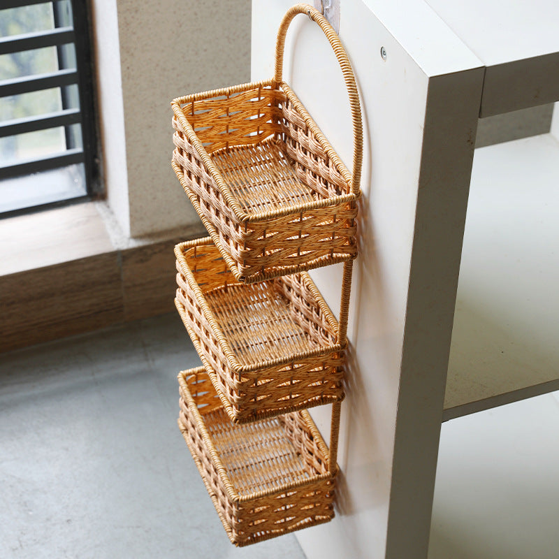 Double-Tiered Wicker Storage Basket Kalsten