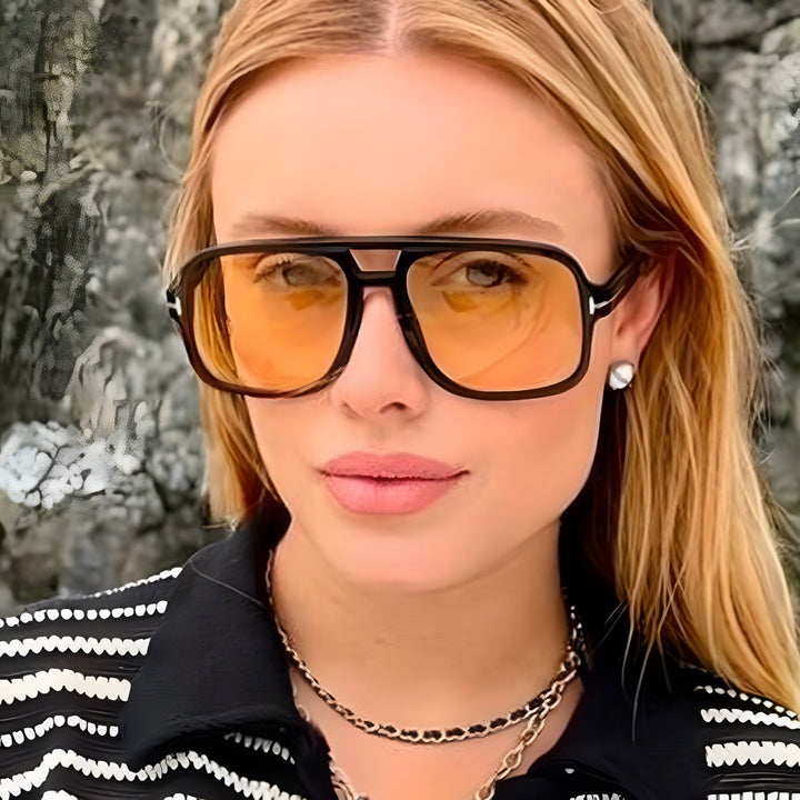 Ladies square designer glasses with delicate frame and modern plastic material Kalsten