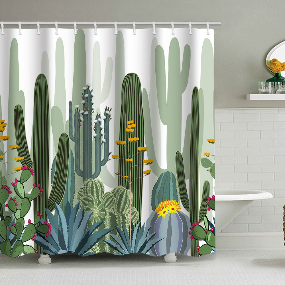 Cactus Garden-Themed Shower Curtain Kalsten