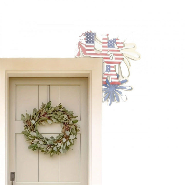 Unisex nan patriotic door and wall corner decoration made of wood with USA lettering Kalsten