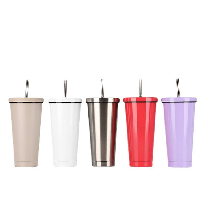 Women's stainless steel drinking cup with straw Kalsten