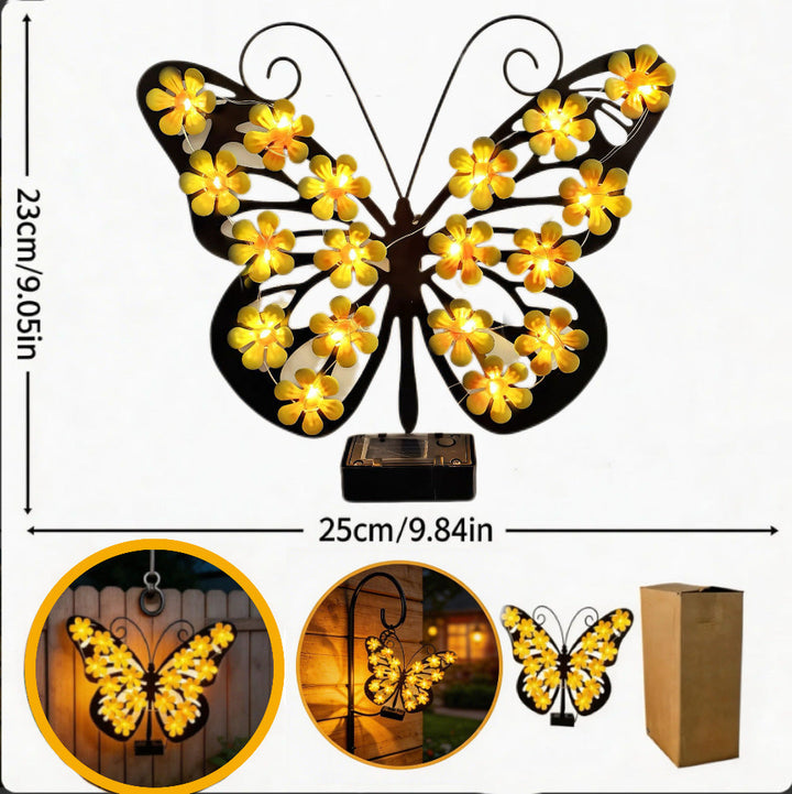 Decorative Metal Bee Wall Light With Integrated Fairy LED String And Solar Power Module Kalsten
