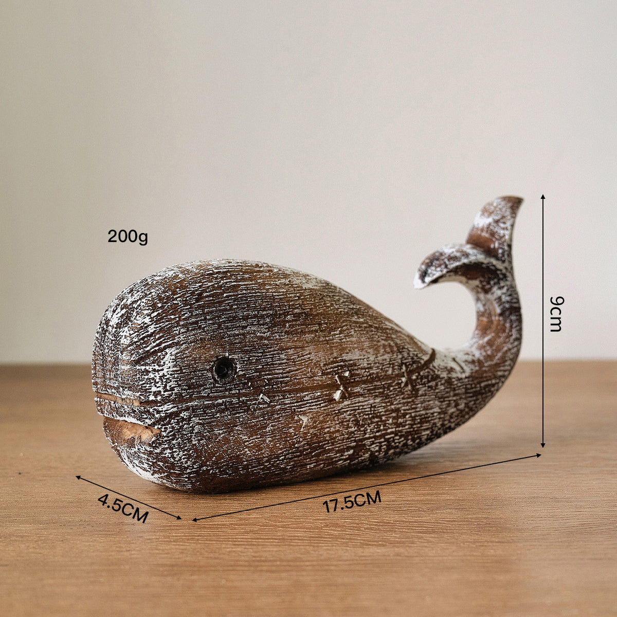 Playful Wooden Whale Figure
