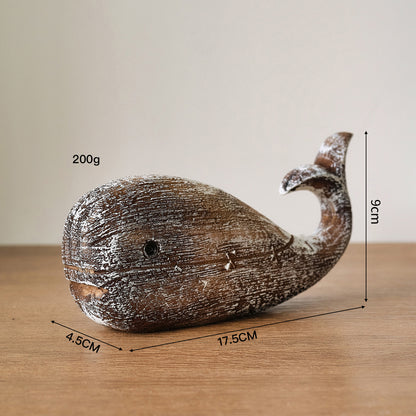 Playful Wooden Whale Figure
