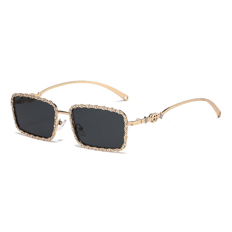 Women's elegant square sunglasses with luxurious rhinestone frame Kalsten