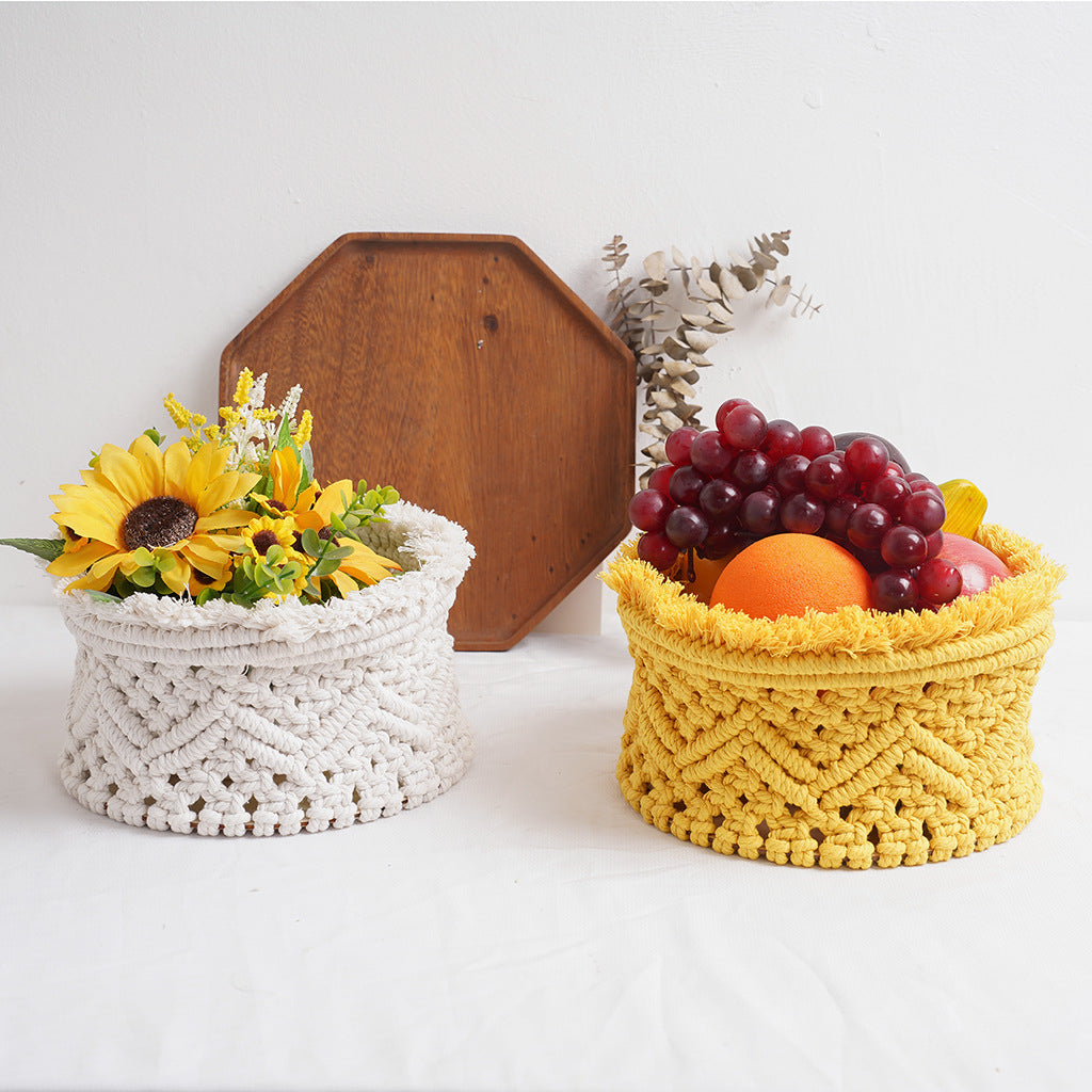 Decorative Macrame Storage Basket Acalora