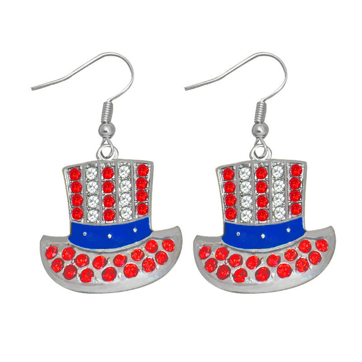 Women's earrings in flip-flop design with crystal embellishment and enamel flag motif Kalsten