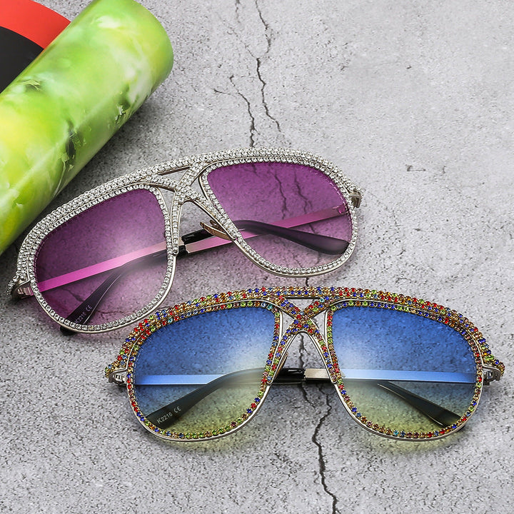 Ladies elegant sunglasses with glittering frame and gradient lenses Kalsten