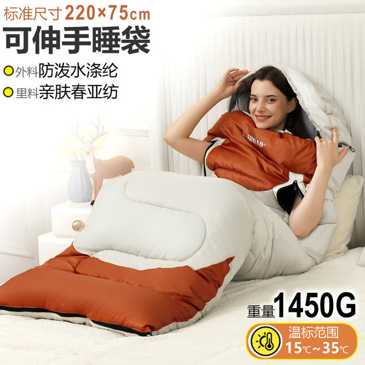 Sleeping bag with integrated hood and temperature control Kalsten