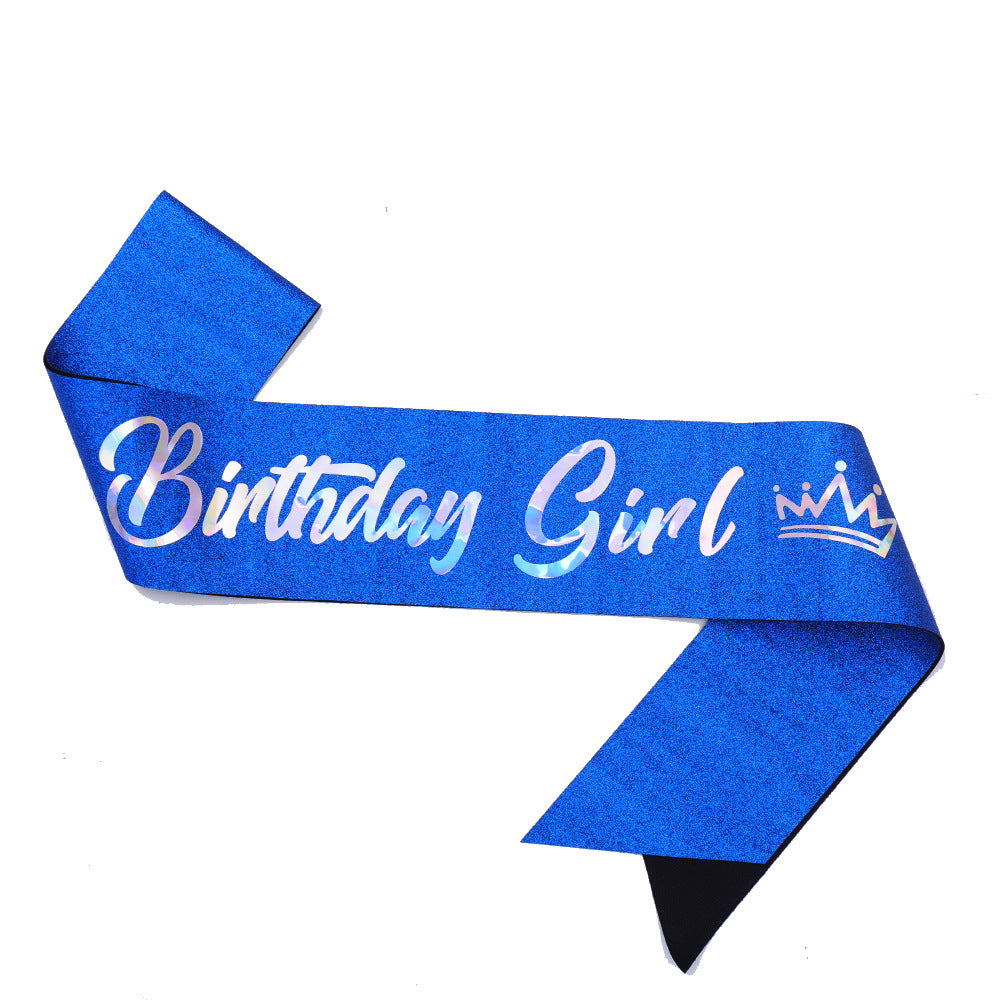 Women's festive birthday sash with glitter Kalsten